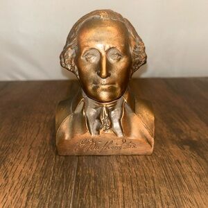 George Washington Brass Piggy Bank Bust Blank Banthrico, Chicago USA Vintage